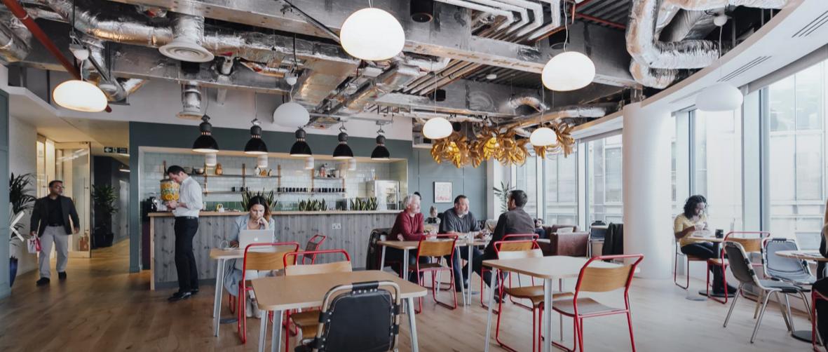 A breakout space at We Work Spitalfields